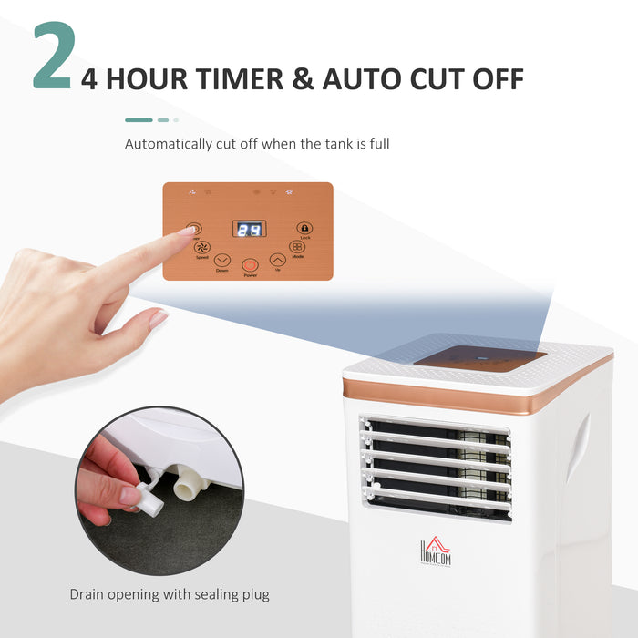 9000 BTU 4-in-1 Portable Air Conditioner - Compact Cooling, Dehumidifying, Ventilating with Fan - Includes Remote, LED Display, 24-Hr Timer, Auto Shut-Down for Home Comfort