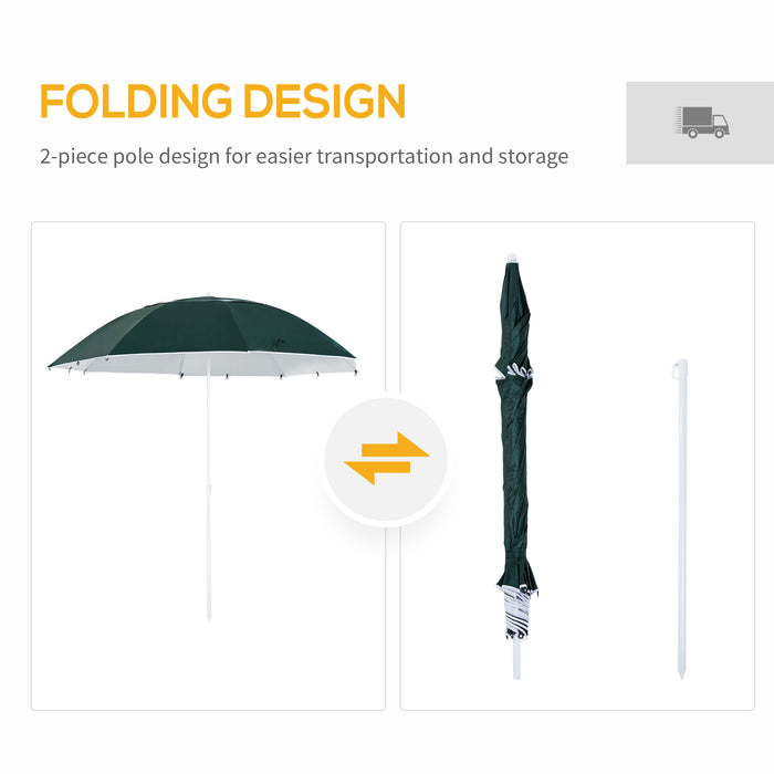 Shelteneer-Green - Durable Outdoor All-Weather Beach Umbrella - Sun and Wind Protection for Seaside Relaxation