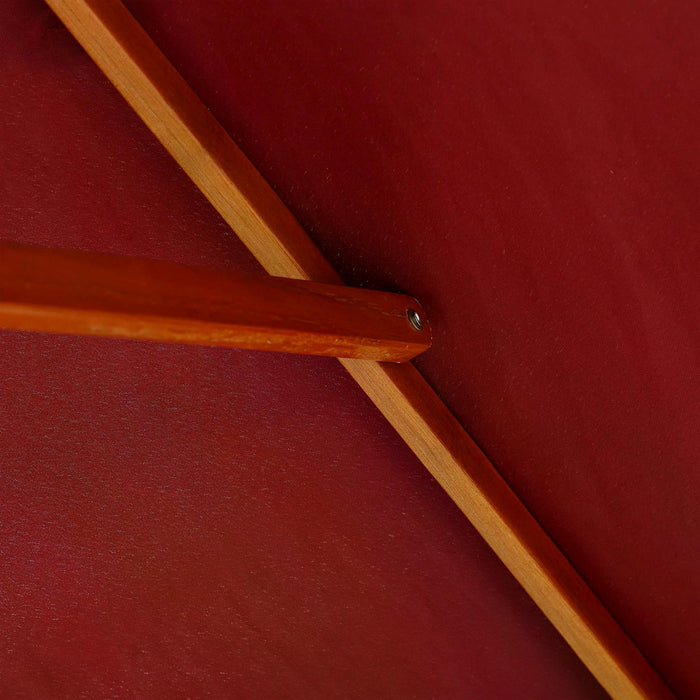 Outdoor Patio Parasol - 1.5m Wind-Resistant Sunshade with Fir Wooden Pole & Tilt Mechanism, Wine Red - Ideal for Garden, Backyard Lounging & UV Protection