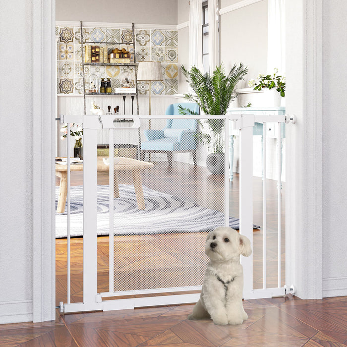 Pressure Fit Safety Gate - Auto-Closing Doorway and Staircase Barrier with Double Locking Feature - Ideal for Pets and Childproofing Homes