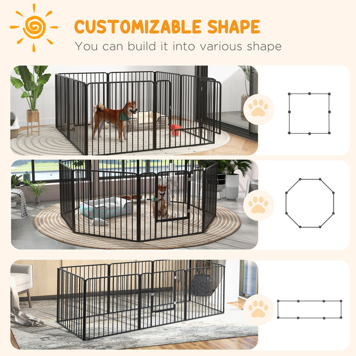 Heavy Duty 8-Panel 80cm High Pet Playpen - Indoor/Outdoor Enclosure for Small to Medium Dogs - Safe Exercise and Play Area