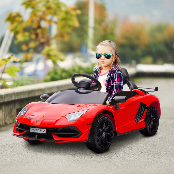 Lamborghini 12V Electric Ride-On Car for Kids - Butterfly Doors, Remote Control, Music Player, Horn, Suspension System - Perfect Gift for Young Drivers