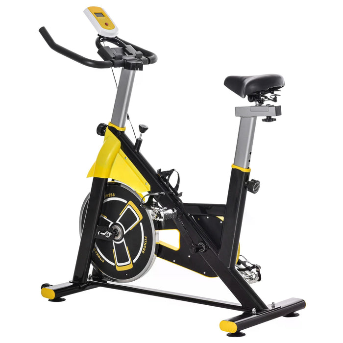 CardioGear 3500 - Indoor Cycling Bike with Belt Drive and Adjustable Resistance - LCD Display Upright Bike for Home Gym Fitness