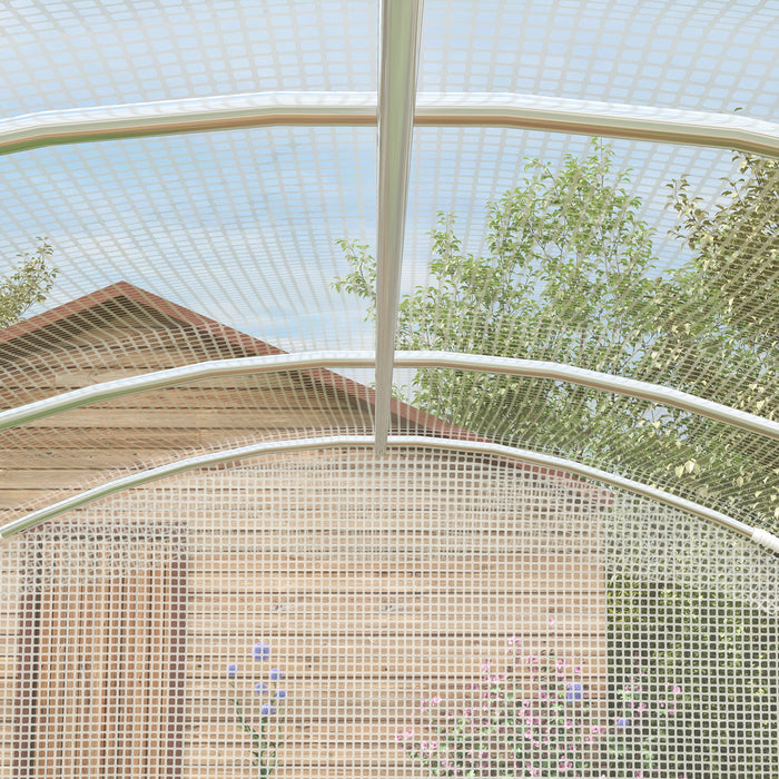 UV-Resistant PE Covered Polytunnel Greenhouse - Sturdy Walk-In Grow House with Galvanized Steel Frame & Door - Ideal for Gardeners, 2x2x2m Size, White