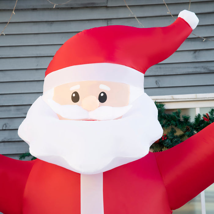 Inflatable 8ft Santa Claus with Blessing Sign - LED Lighted Outdoor Christmas Display - Festive Lawn & Garden Decoration for Holiday Parties