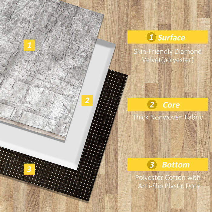 Modern Abstract Grey Area Rug - Decorative Carpet for Living Room, Bedroom, Dining Room, 230 x 160cm - Stylish Floor Covering for Home Decor