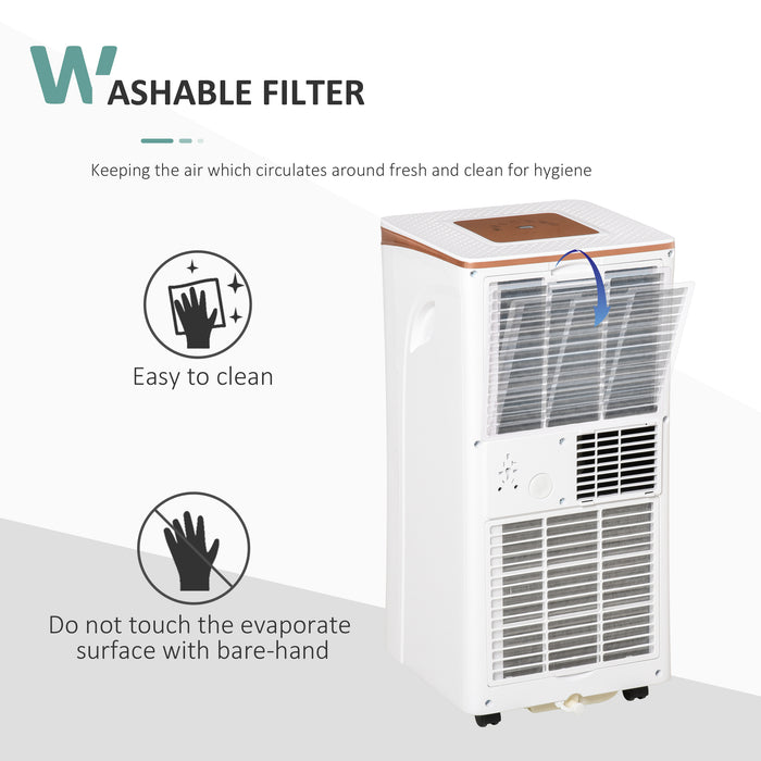 10000 BTU 4-In-1 Portable Air Conditioner - Cooling, Dehumidifying, Ventilating, 24Hr Timer, LED Display with Remote Control - Ideal for Home or Office Use