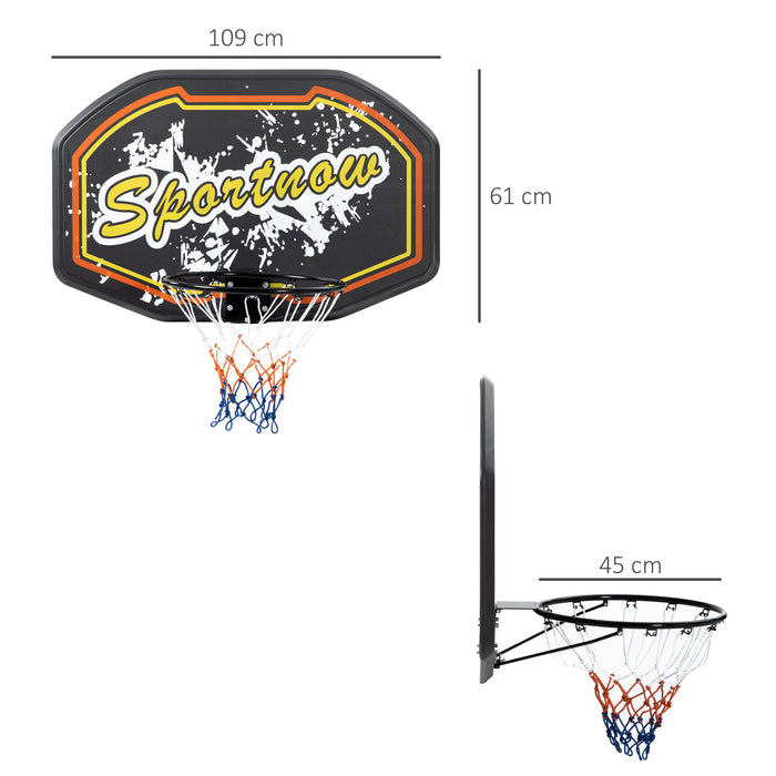 Mini Basketball Hoop with Wall Mount - Durable Backboard for Indoor & Outdoor Use, Kid and Adult Friendly - Comes in Vibrant Red & Yellow Colors
