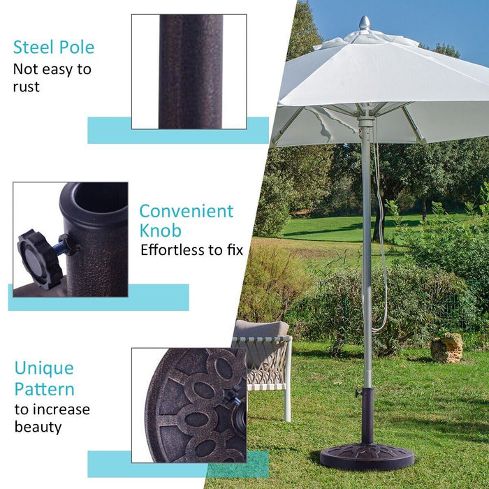 Resin Patio Umbrella Base - Suitable for 38-48 mm Umbrella Pole - Perfect Stability Solution for Outdoor Umbrellas