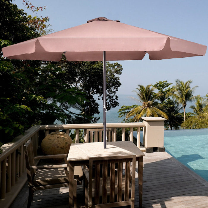 3M - Patio Parasol with 6 Supporting Ribs and Air Vent Feature, Ideal for Beach or Pool Use - Tan-Colored Outdoor Solution for Sun Protection