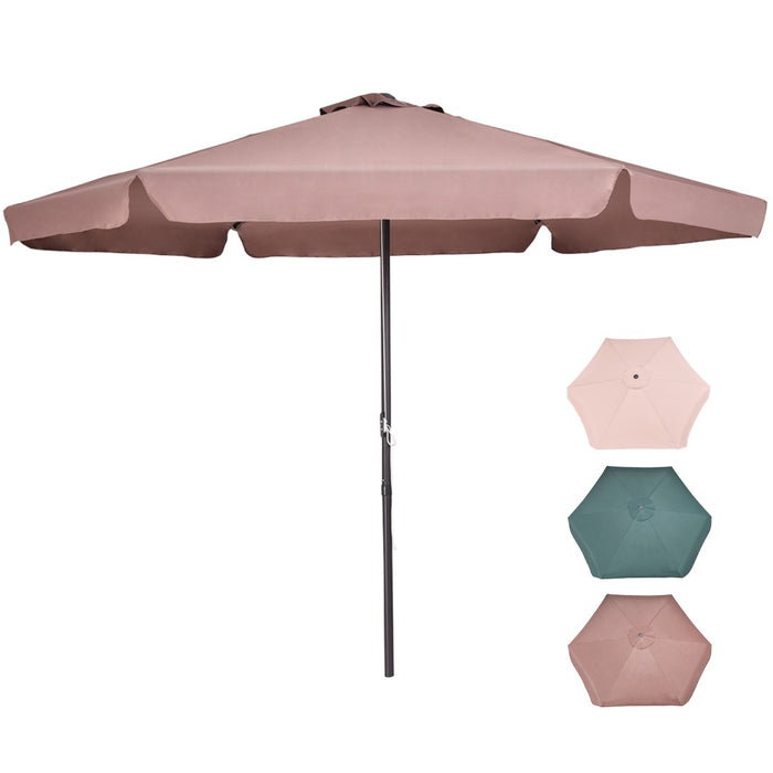 3M - Patio Parasol with 6 Supporting Ribs and Air Vent Feature, Ideal for Beach or Pool Use - Tan-Colored Outdoor Solution for Sun Protection