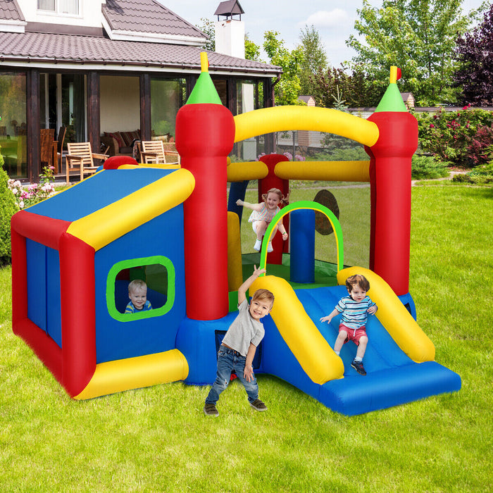 Unbranded Inflatable Bounce House - Fun Playground with 100 Ocean Balls and Basketball Hoop - Ideal for Indoor or Outdoor Children's Parties and Playdates