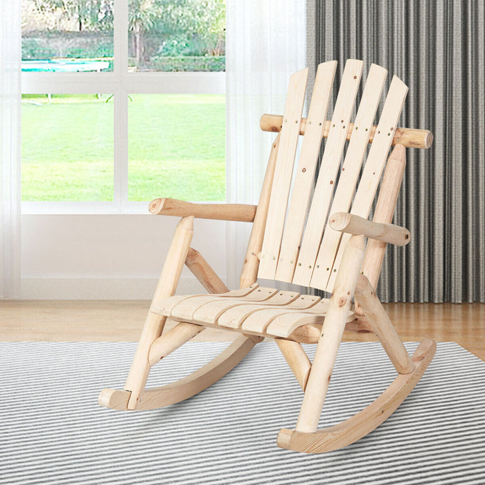 Solid Wood Rustic Rocker - Comfortable Resting Rocking Chair - Ideal for Living Room Relaxation and Stress Relief