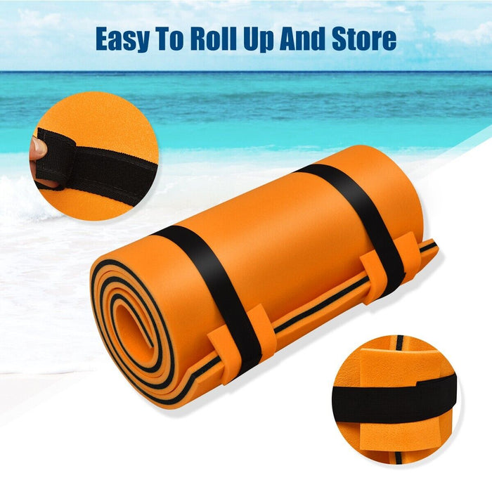Waterpad Brand - Orange Floating Water Pad Mat & Rolling Pillow Design - Perfect for Relaxing on the Water