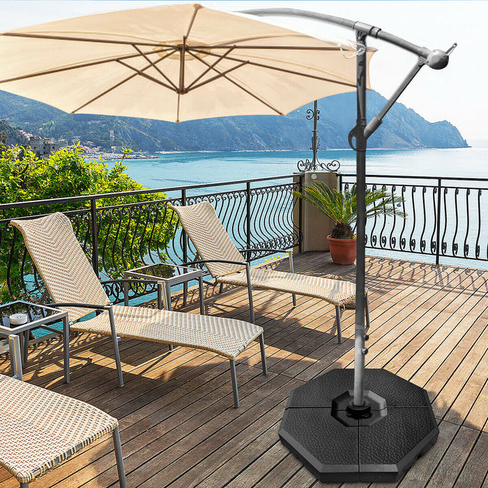 Base Weight Stand - 4 Pieces Parasol Base with Concave Handles - Perfect Solution for Parasol Stability.