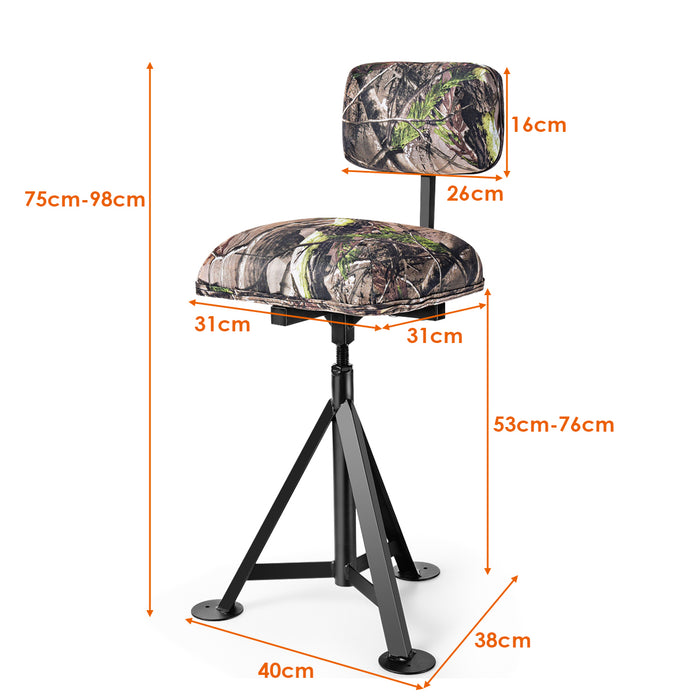 Swivel Hunting Chair - Detachable Backrest Feature, Lightweight and Portable - Ideal for Hunting Enthusiasts and Outdoor Activities