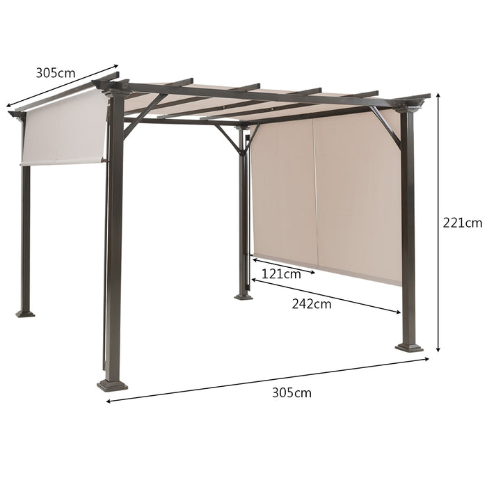 2PCS 16x4 Ft - Universal Beige Canopy Replacement for Pergola Structure - Ideal for Outdoor Living Spaces