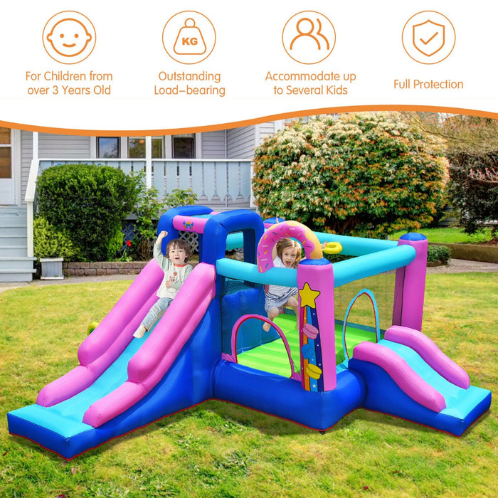 Bouncy Funhouse - Inflatable Bounce House with Slides and Enhanced Mesh Protection - Perfect for Kids' Outdoor Play and Parties