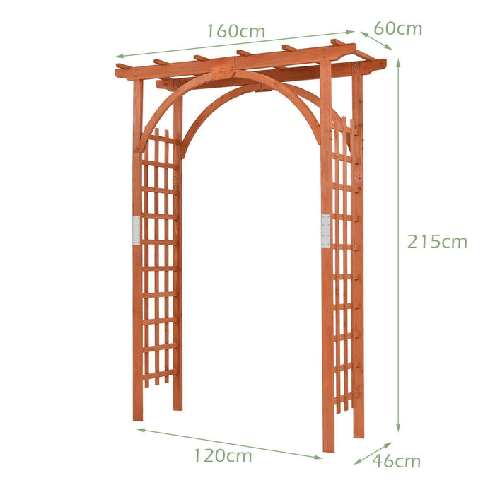 Arbor Arch with Support Rack - Wood Garden Decorative Feature for Plants and Flowers - Ideal for Gardening Enthusiasts and Adding Beauty to Your Outdoor Area