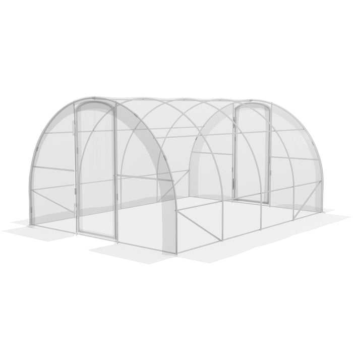 Walk-In Polytunnel Greenhouse - Sturdy Galvanized Steel Frame and PE Cover, 4x3x2m - Ideal for Plant Protection and Year-Round Gardening