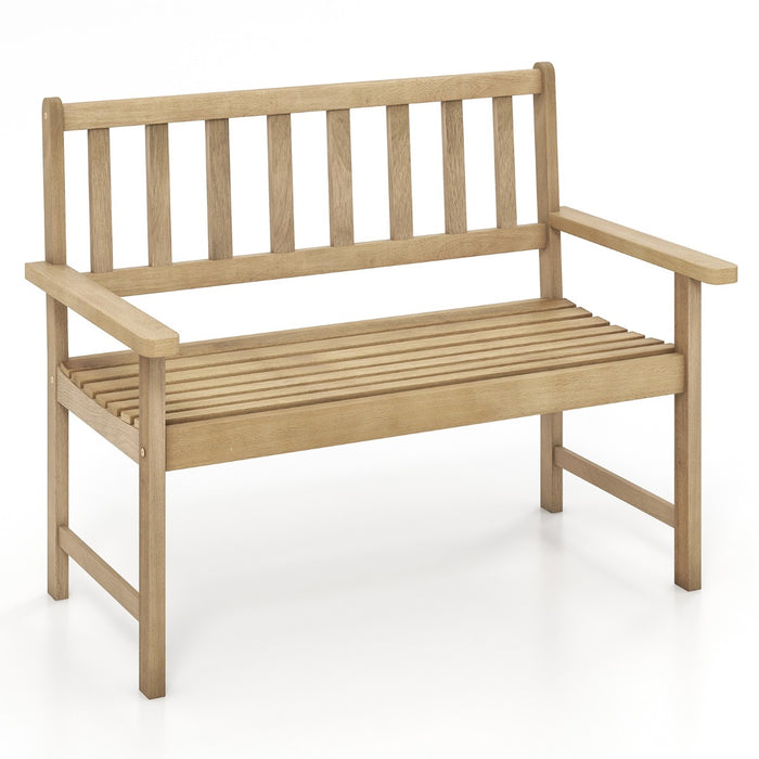Teak Outdoor Furnishings - Garden Bench with Backrest and Armrests in Solid Teak Wood - Perfect for Patio Seating & Garden Décor