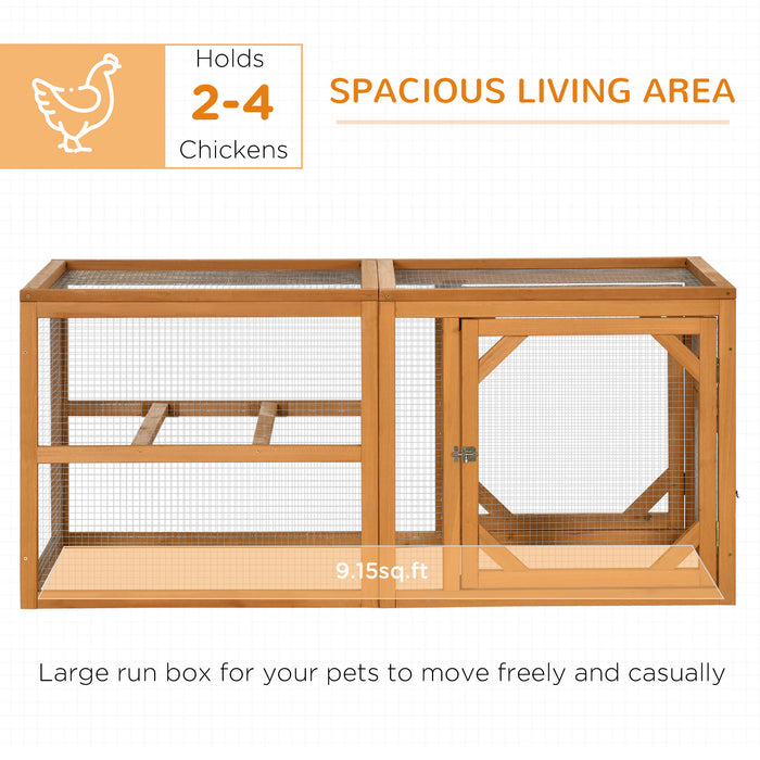 Deluxe Wooden Chicken Coop - Includes Perches, Secure Doors & Expandable Design - Ideal for Housing 2-4 Chickens in a Natural Wood Aesthetic
