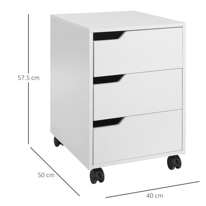 3-Drawer Mobile File Cabinet - Vertical Filing Storage on Wheels, Space-Saving Home Office Organizer - Ideal for Personal Documents & Office Supplies