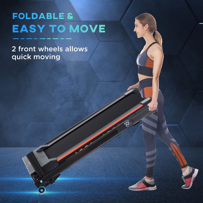 Compact Folding Electric Treadmill - 0.5 HP Motor, 1-6 km/h Adjustable Speed, Indoor Exercise & Walking Machine with Remote Control - Perfect for Home Gym Fitness Routine