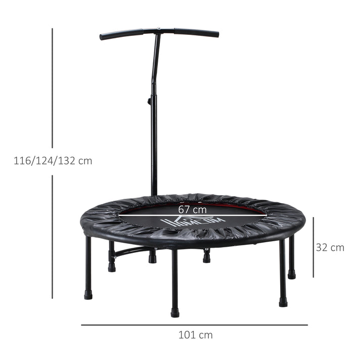 Adjustable Trampoline Rebounder, 40-Inch - Black Mini Jump Fitness Equipment - Ideal for Cardio & Low-Impact Workouts