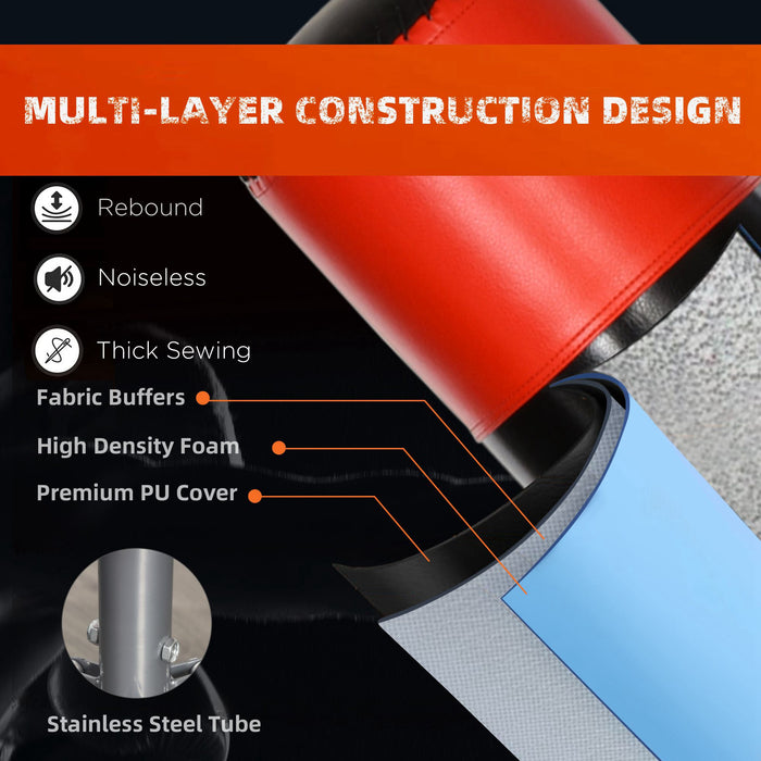 Freestanding 6FT Adult Boxing Punch Bag Stand - Fillable Base, Absorption Springs, Suction Cup Stability - Ideal for Professional Workout & Home Gym Fitness