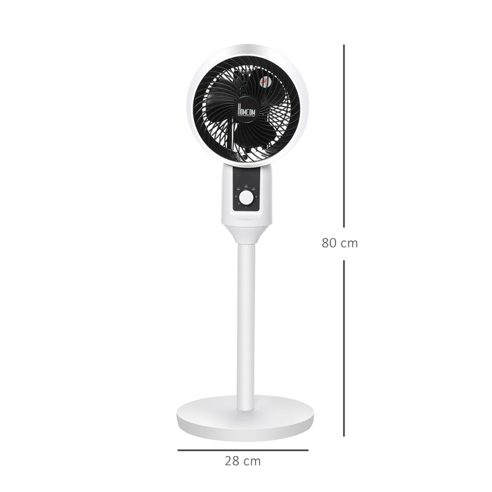 32'' Air Circulator Fan with 3 Speed Settings - 70° Oscillation and 90° Vertical Tilt, Portable with Round Base and Carry Handle - Ideal for Living Room, Bedroom, Office in Sleek Black and White Design