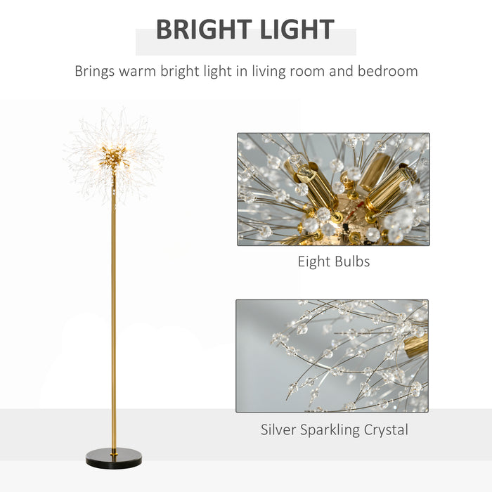 Tall Modern Floor Lamp with Dandelion-Inspired Shade - Elegant Lighting Solution for Home Interiors - Ideal for Living Rooms and Cozy Spaces