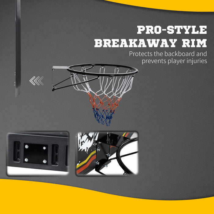 Mini Basketball Hoop with Wall Mount - Durable Backboard for Indoor & Outdoor Use, Kid and Adult Friendly - Comes in Vibrant Red & Yellow Colors