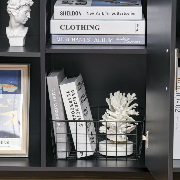 Mobile Office File Cabinet with Wheels - Lateral Stationery Storage and Printer Stand - Space Saving Solution with Open Compartment and Cupboard for Home Office