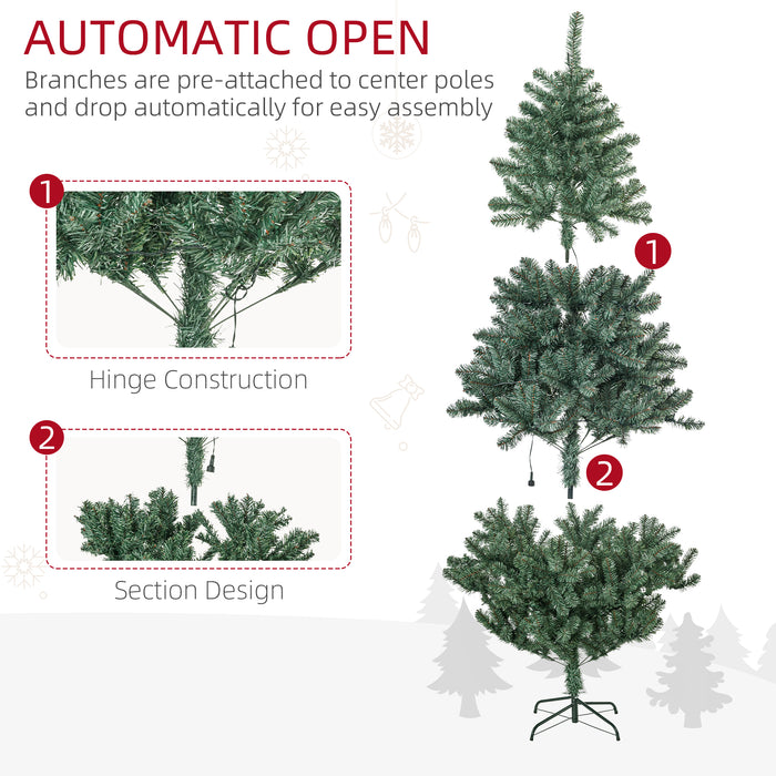 6' Pre-Lit Artificial Christmas Tree - Warm White LED Lights & Festive Decorations Included - Ideal Holiday Centerpiece for Home or Office