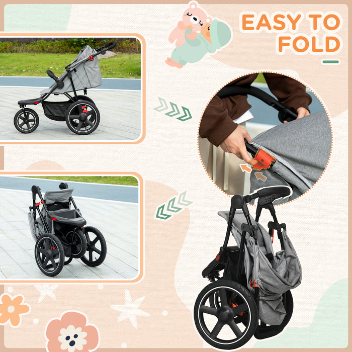 Tri-Wheel Foldable Stroller with Canopy and Basket - Versatile Travel System for Babies - Compact Storage Solution for On-the-Go Parents