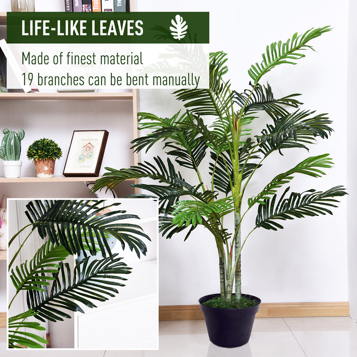 Artificial Palm Tree - 150cm Decorative Faux Greenery with Lush Leaves - Tropical Ambience for Home or Office Decor