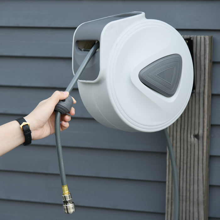 Retractable Air Hose Reel 10m+90cm - Durable Wall Mount Auto Rewind with 3/8 Inch Diameter and 1/4" BSP Connector - Perfect for Workshops and Garages