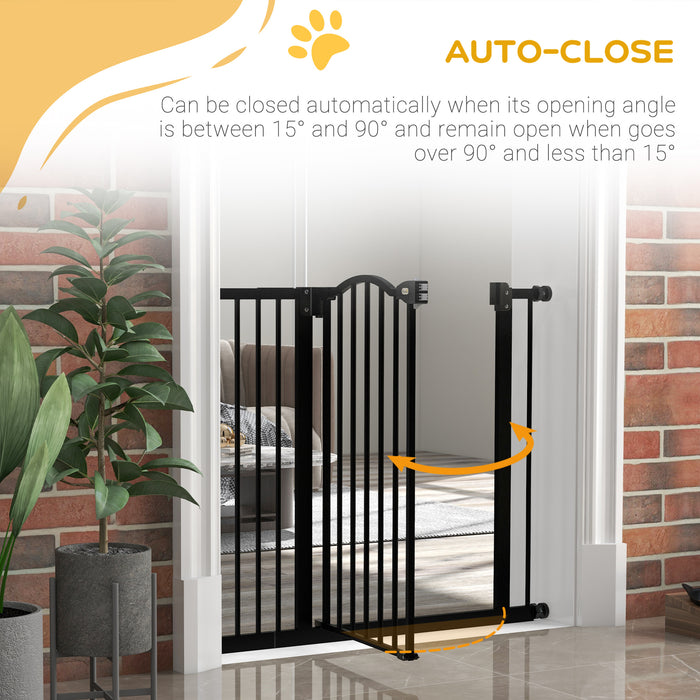 Adjustable 74-94cm Metal Pet Gate with Auto-Close Feature - Safety Barrier Door for Dogs & Cats - Prevent Pets from Roaming Unsupervised