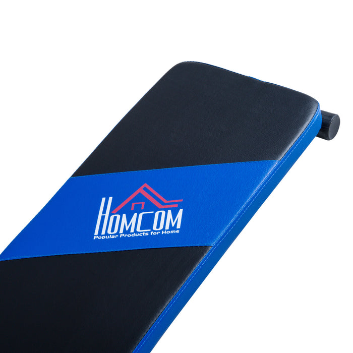 Heavy-Duty Sit-up Bench - Steel Frame with Black/Blue Padding - Fitness Enthusiasts and Core Strengthening Exercise