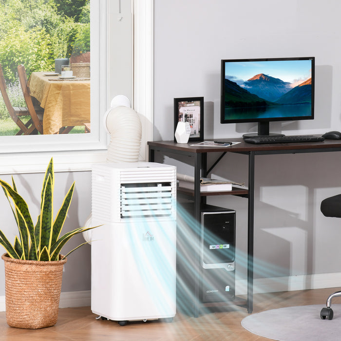 9000 BTU 4-in-1 Portable Air Conditioner Unit - Cooling, Dehumidifying, Ventilating with LED Display & Remote Control - Includes 24Hr Timer and Auto Shut-Down Feature for Home Comfort