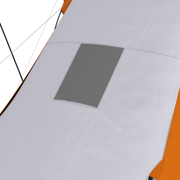 Extra Spacious Tunnel Tent - 2-Bedroom Camping Shelter with Living Space, 2000mm Waterproof - Ideal for 4-6 People, Easy Transport with Carry Bag, Vibrant Orange