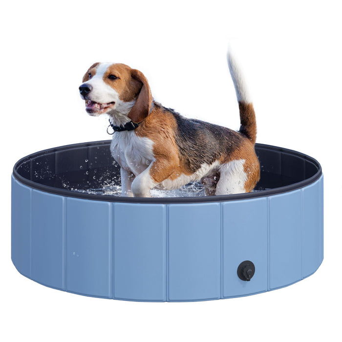 Foldable Dog Pool - Φ100x30H cm, Durable PVC Pet Swim Bath, Easy Setup - Perfect for Dogs and Outdoor Summer Fun