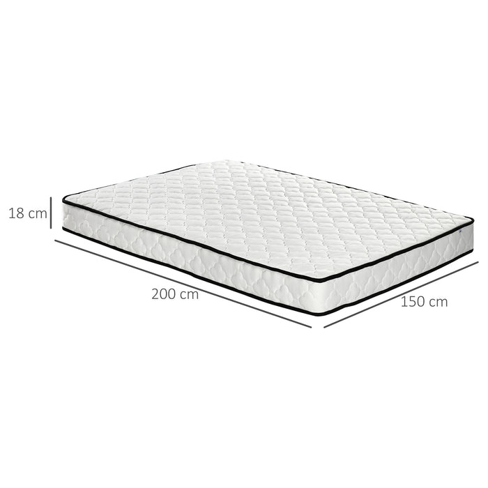King Mattress with Pocket Springs - Breathable Foam & Individually Wrapped Coils, 200x150x18cm - Ideal for Comfortable, Supportive Sleep