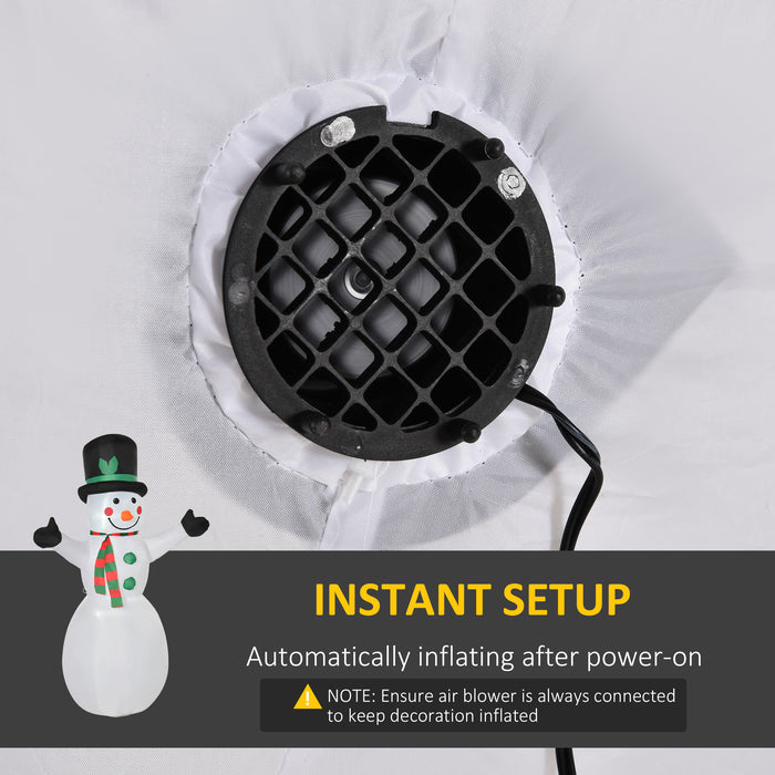 Inflatable Snowman Holiday Display - 1.8m Tall, Durable White Polyester Material - Festive Outdoor Decor for Winter Celebrations