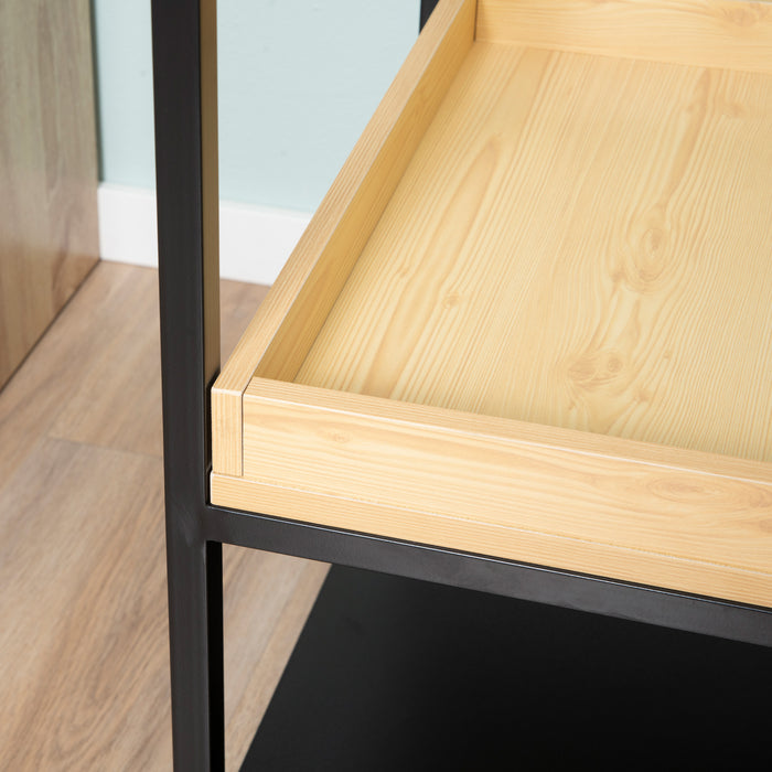 3-Tier Glass Top Side Table - End Table with Storage Shelves & Sturdy Steel Frame - Versatile Nightstand for Bedroom Organization