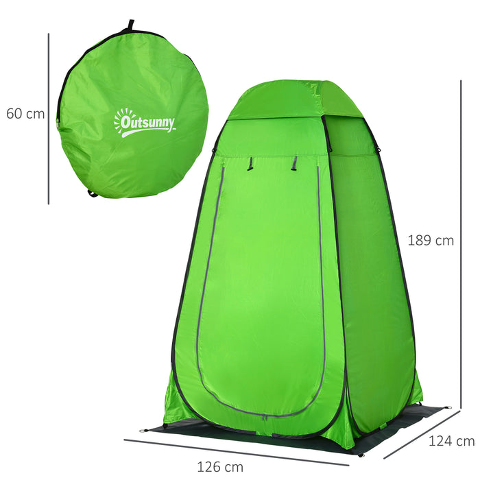 Pop-Up Camping Shower Tent - Outdoor Privacy Shelter for Changing, Dressing, Bathing, and Toilet Use - Includes Portable Carry Bag for Hikers, Green