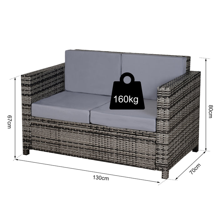 2-Seater Rattan Sofa Chair - All-Weather Wicker Weave, Comfortable Outdoor Seating - Perfect for Garden and Patio Relaxation