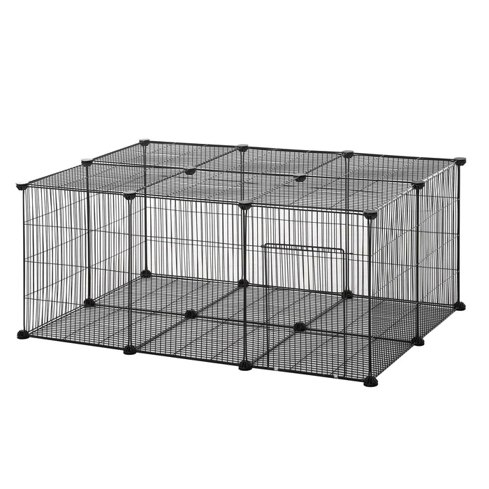 DIY Pet Playpen Metal Cage - 22-Piece Small Animal Enclosure with Door - Ideal for Bunnies, Chinchillas, Hedgehogs & Guinea Pigs