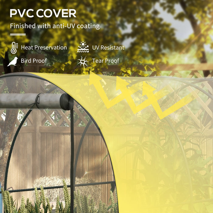 Walk-In Polytunnel Greenhouse - Durable Steel Frame & Clear Plastic Cover with Door and Mesh Window - Spacious 3x2x2m Grow House for Garden Planting